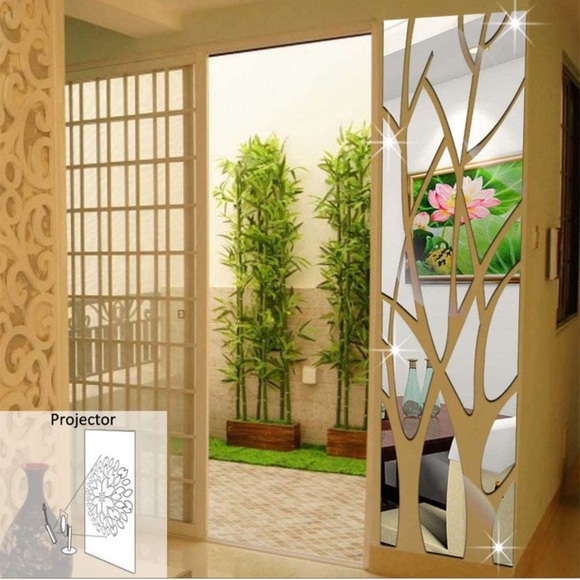 Tree Wall Decor Abstract Wall Art 3D DIY Acrylic Decorative Mirror Wall Stickers - Picture 3 of 7